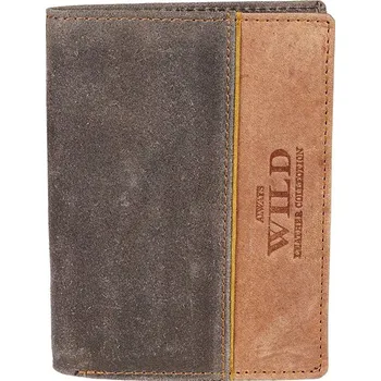 Peněženka Pánská kožená peněženka Wild N4-SHS hnědá, VELIKOST UNI