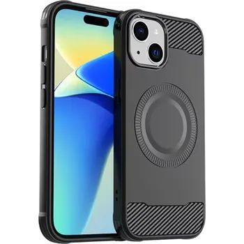 Pouzdro na mobilní telefon Kryt na iPhone 15 gumový (podpora MagSafe) černý