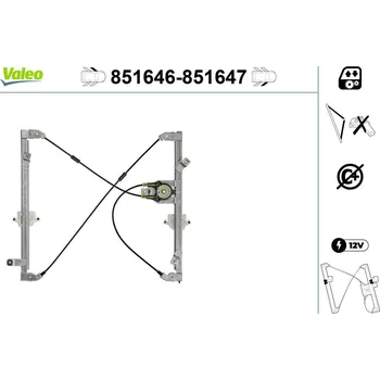 Stahovačka okna Zvedací zařízení oken VALEO 851646