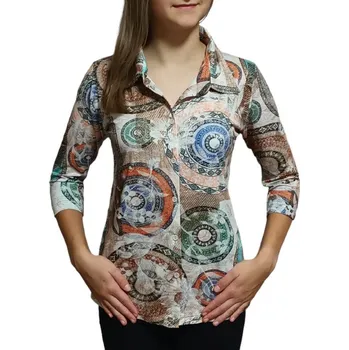 Pánská košile Košile Pratto béžová s kruhy velikost pratto: 38