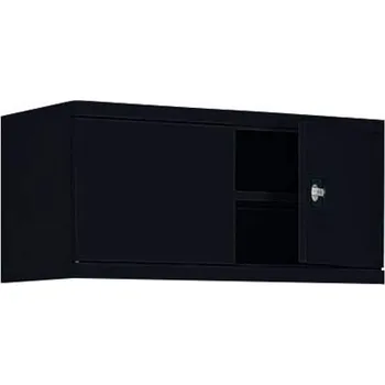 Nástavec s dvoukřídlými dveřmi, v x š x h: 465 x 1000 x 435 mm, barva korpusu černá RAL9005 / dveří černá RAL9005