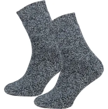 Dámské ponožky VLNĚNÉ PONOŽKY melír černá 1241 Novia