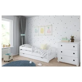 Dětská postýlka Postel Kvido 90/200 cm - bílá + šuplík