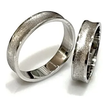 Prsten Ráj snubních prstenů | Originální masivní snubní prsteny z bílého zlata - 4698
