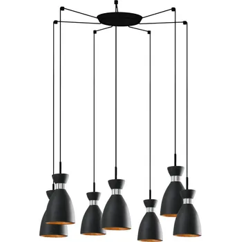 FARO RETRO 7L závěsné svítidlo, černá a měď - FARO FARO 20050-7L