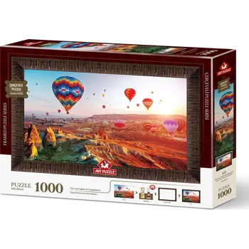 Dětské zboží ART PUZZLE Puzzle s rámem a lepidlem 3v1 Balóny nad Kapadokií 1000 dílků