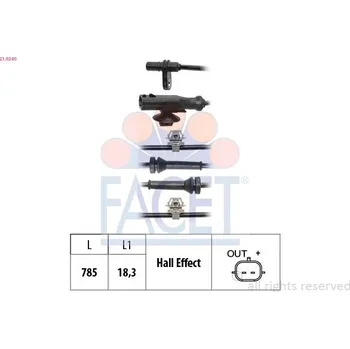 Přislušenství brzdového systému Snímač, počet otáček kol FACET 21.0240