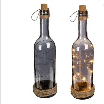 Stojací lampa Skleněná dekorační láhev s LED světly