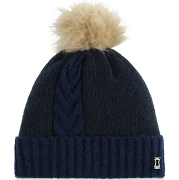 Čepice Spyder PLAIT POM TRUE NAVY dámská zimní čepice s bambulí