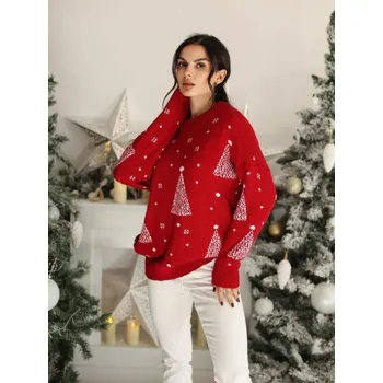 Dámský svetr Vánoční červený svetr SW251-24, VELIKOST UNI ( S, M , L )