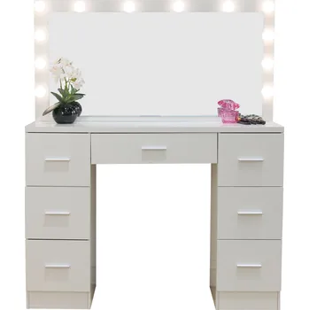 Toaletní stolek Hollywood Star toaletní stolek s osvětlením 110 x 40 x 135 cm bílý