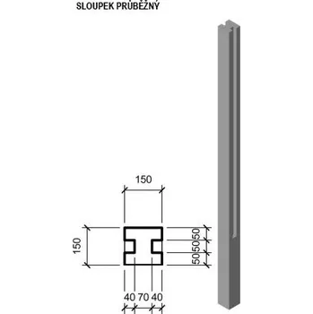 Příslušenství pro plot DITON LINIE KAMENE QUICK WALL STONE Sloupek rohový 160 přírodní 15/15/250cm