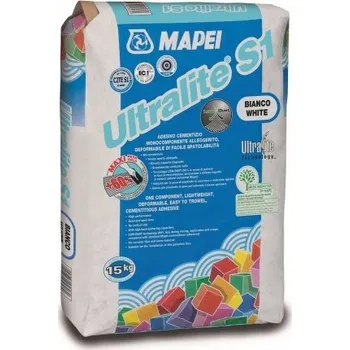 Průmyslové lepidlo MAPEI ULTRALITE S1 bílé - Jednosložkové vysoce kvalitní vylehčené deform. lepidlo 15kg
