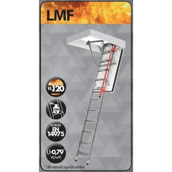 Schodiště FAKRO Půdní schody 360 LMF 60 70x144 cm s protipožárním poklopem