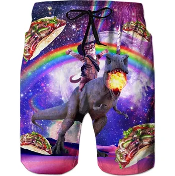 Pánské kraťasy Vtipné kraťasy se šňůrkou 3D potisk kočka Velikost: 5T, Barva (Varianta): ZYH16558