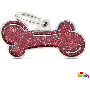 psí známka My Family Známka Shine - kost červená