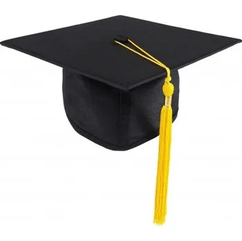 Gadget DĚTSKÁ studentská čepice STANDARD - černá, Barva střapce 200 - zlatožlutá