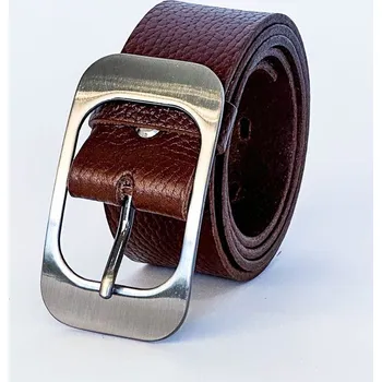 Opasek Dámský kožený pásek v tmavě hnědé barvě, Obvod pasu / celková délka pásku 95cm