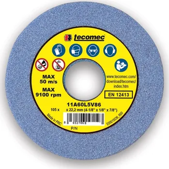 Brusný kotouč TECOMEC brusný kotouč pro ostřičku řetězů 105 x 22,2 x 3,2 mm