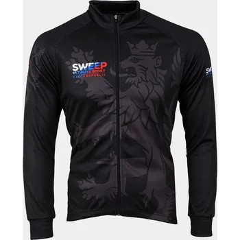 cyklistický dres SWEEP CYKLISTICKÝ DRES CLASIC CYKLO-D057 S DLOUHÝM RUKÁVEM ČERNÝ CZECH Varianta: XXL