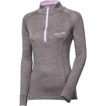 MB TRZZ dámský termo rolák s krátkým zipem tm.šedá/levandule XS