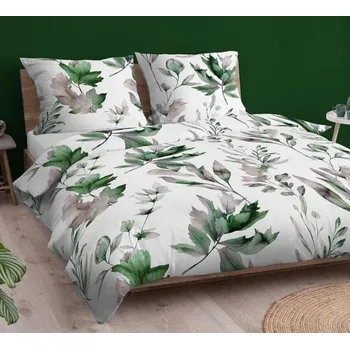 Povlečení Bavlněné povlečení Soňa zelená Uzávěr: Mandlovací knoflík