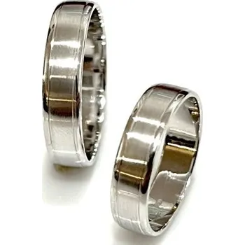 Prsten Ráj snubních prstenů | Široké snubní prsteny z bílého zlata skladem - 4697