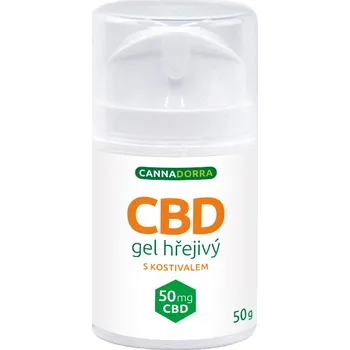 Bylinná léčivá mast Cannadorra CBD hřejivý gel s kostivalem limitovaná edice, 50g