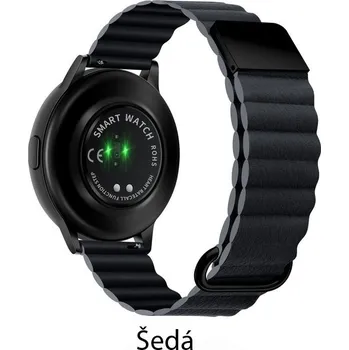 Příslušenství k chytrým hodinkám Magnetický Kožený Pásek Na Garmin Venu 2 Plus / Sq - Řemínek 20 Mm Barva: Šedá