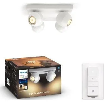 PHILIPS SVÍTIDLA Hue White Ambiance Bodové svítidlo Philips Buckram BT 50474/31/P6 LED GU10 4x5W 4x350lm 2200-6500K 230V, bílé s dálkovým ovladačem a Bluetooth - PHILIPS HUE (915005918801) PH 50474/31/P6