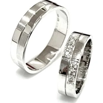 Prsten Ráj snubních prstenů | Snubní prsteny z bílého zlata - skladem - 4768