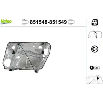 Stahovačka okna Zvedací zařízení oken VALEO 851548