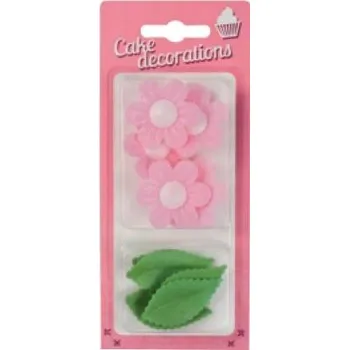 CZ distribuce Dekorace z jedlého papíru Pomněnky růžové s lístky (11 ks) ▹