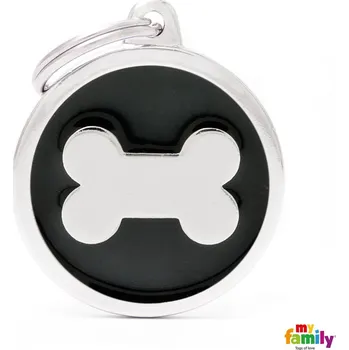 psí známka My Family Známka Classic - kroužek kost černý