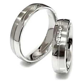 Prsten Ráj snubních prstenů | AKCE Snubní prsteny z chirurgické oceli se zirkony skladem - 5116