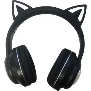 Sluchátka Bezdrátová sluchátka pro děti s kočičíma ušima a králíčkem - ST859B - black