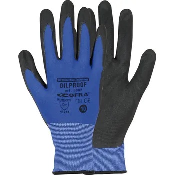 Pracovní oblečení Rukavice Cofra Oilproof Barva: Černá;Modrá, Velikost rukavic: 8