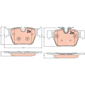 Brzdová destička Sada brzdových destiček, kotoučová brzda TRW GDB2384