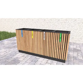 Popelnice Koš na tříděný odpad Lamela III Typ ukotvení: dlouhé (k zabetonování), Barva konstrukce: červená