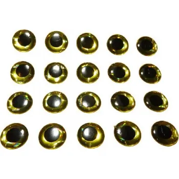 Holograficke oči 3D Tommi-Fly zlaté 11 mm