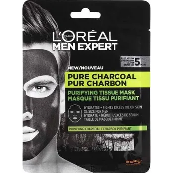 Pleťová maska L'Oréal Paris Men Expert Pure Charcoal textilní pleťová maska 32 g