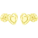 Cutie Jewellery c1604-30-x-1 Zlaté náušnice Srdíčka na šroubek C1604 lesk – žluté zlato 585/1000 GLEYN-02485 – v dárkovém balení s Certifikátem ryzosti