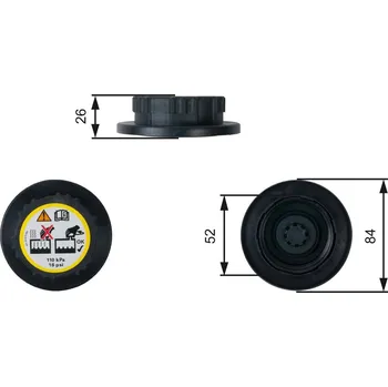 Palivová nádrž Uzavírací víčko, nádoba chladiva GATES RC246