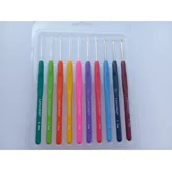 Sada háčků se silikonovou rukojetí a zlatou špičkou - 10 ks (0,6-2,5)