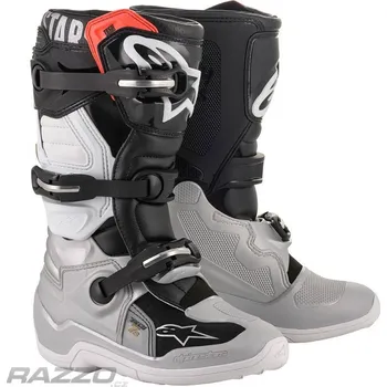 Moto obuv Dětské boty na motokros Alpinestars Tech 7S Black Silver White Gold 3 US