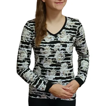 Dámská halenka Halenka Sabatti černá pruhovaná s květy Velikosti Sabatti: 42