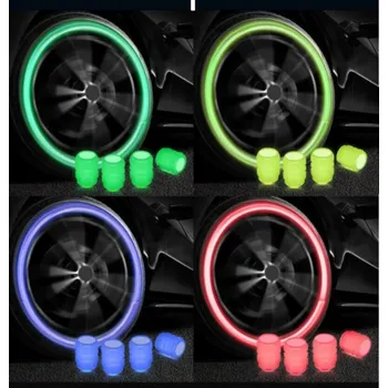 Cyklosvítilna Svítící čepičky na auto ventilky 4 ks Barva: Červená