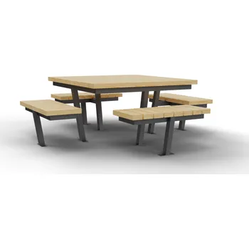 Zahradní nábytek HTI Piknikový set Vega Typ ukotvení: dlouhé (k zabetonování), Barva konstrukce: kovářská čerň