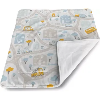 deka Sablio Dětská deka pro miminko Cestičky s dopravou - 80x100 cm