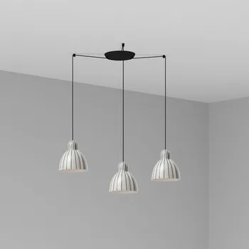 FARO VENICE závěsné svítidlo 3x žárovka, bílá s pruhy - FARO FARO 64255-114-3L
